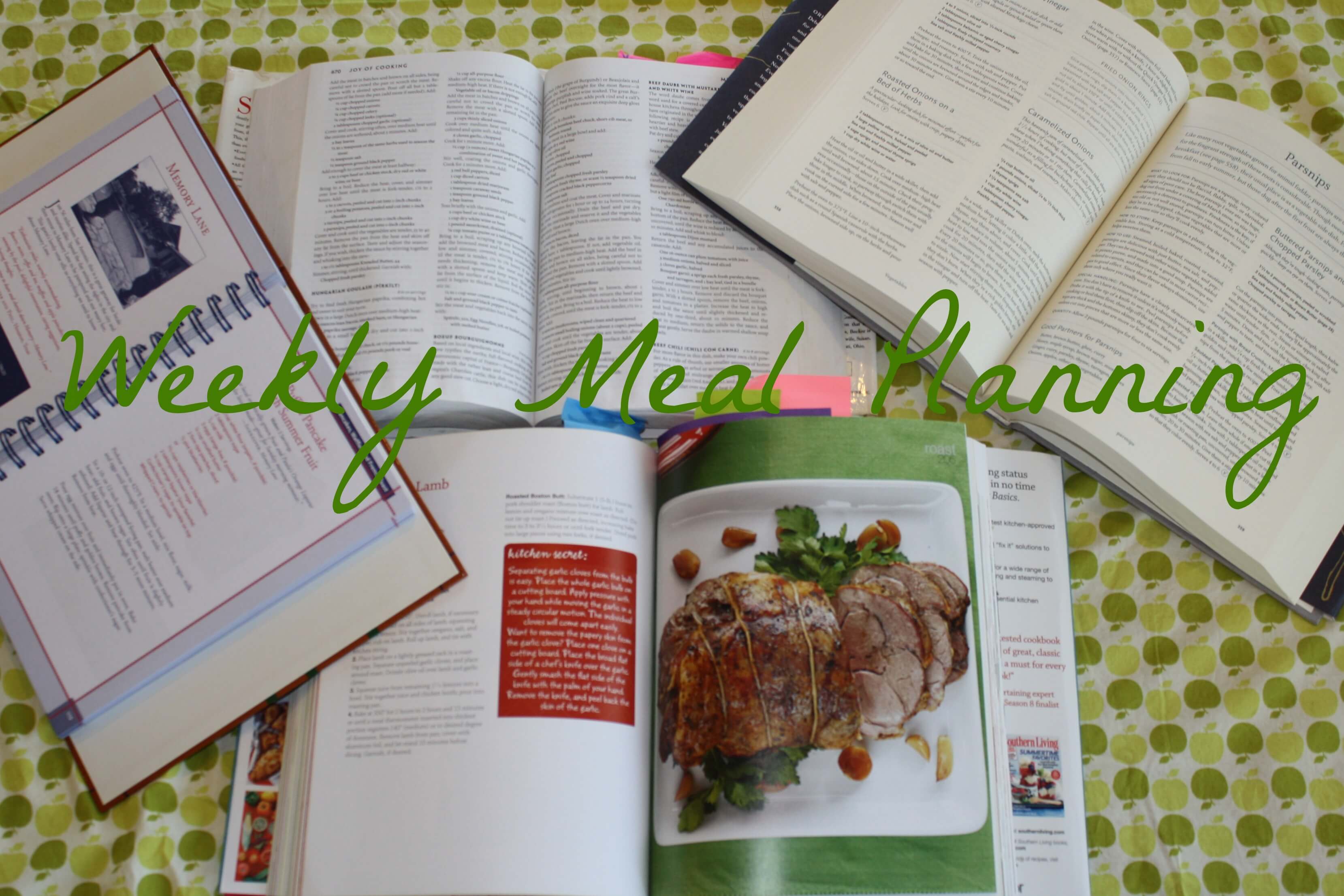 Cookbook weekly meal planning pic grn