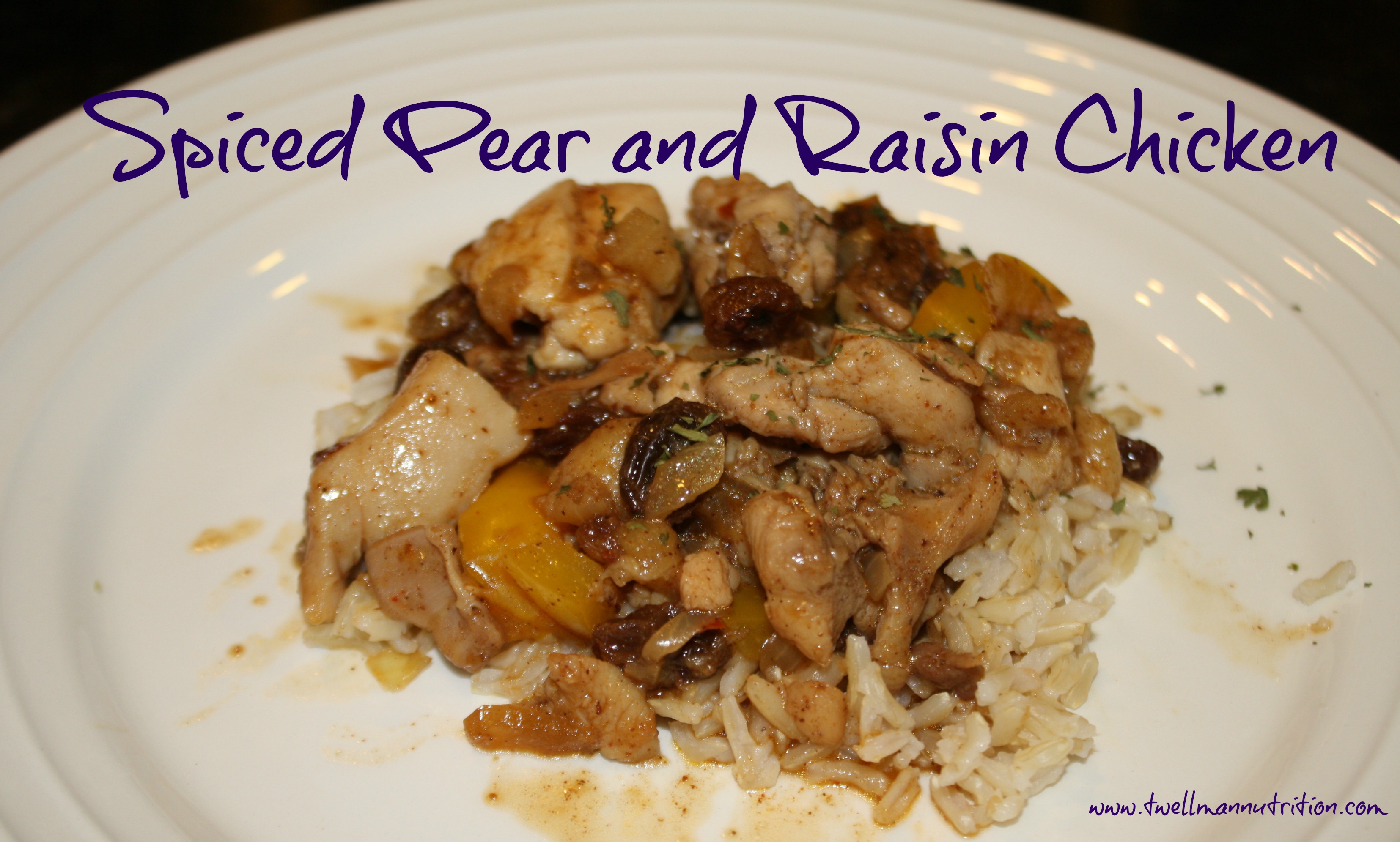 Spiced Pear and Raisin Chicken