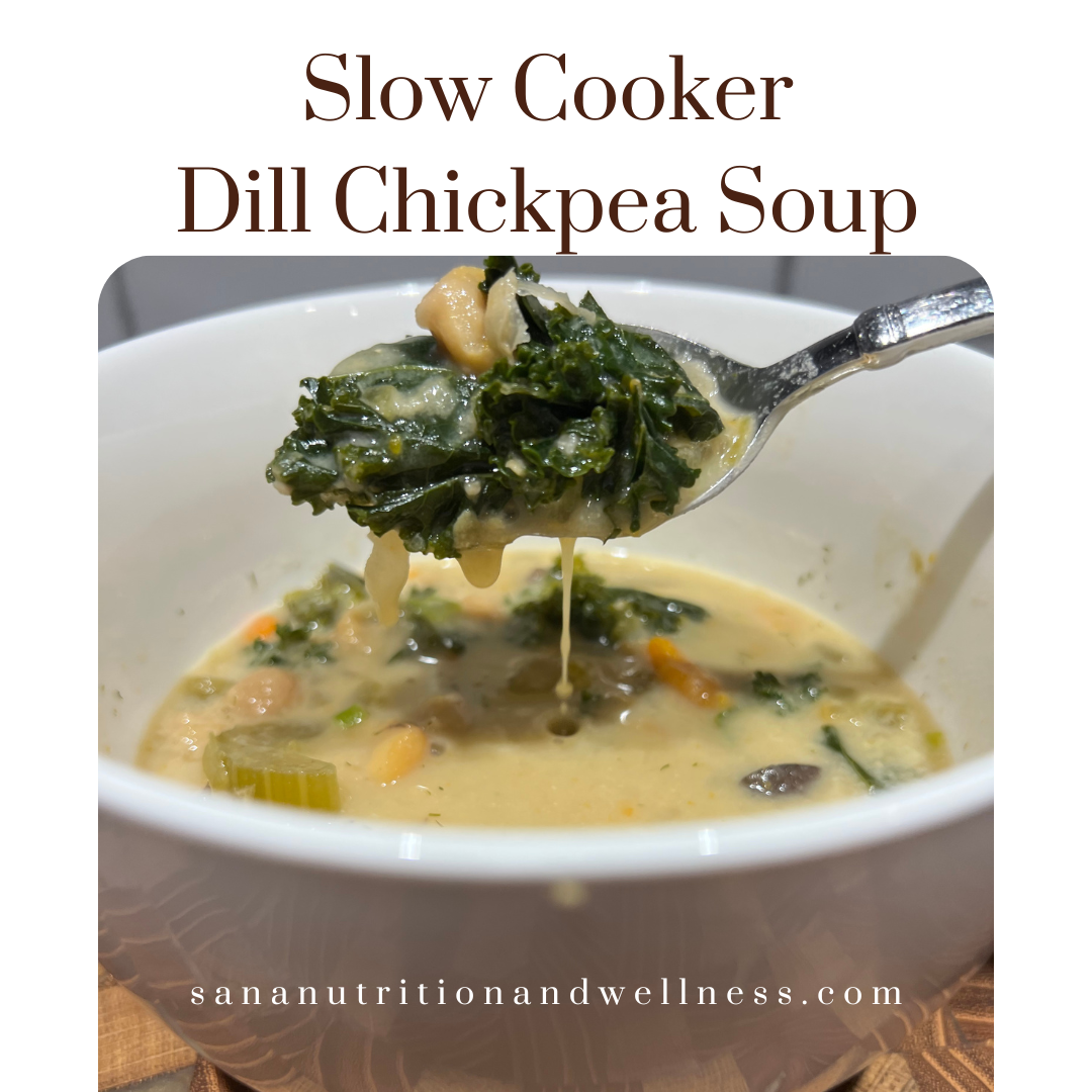 Slow Cooker Dill Chickpea Soup