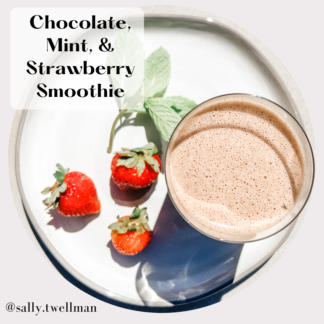 Chocolate, Mint, and Strawberry Smoothie